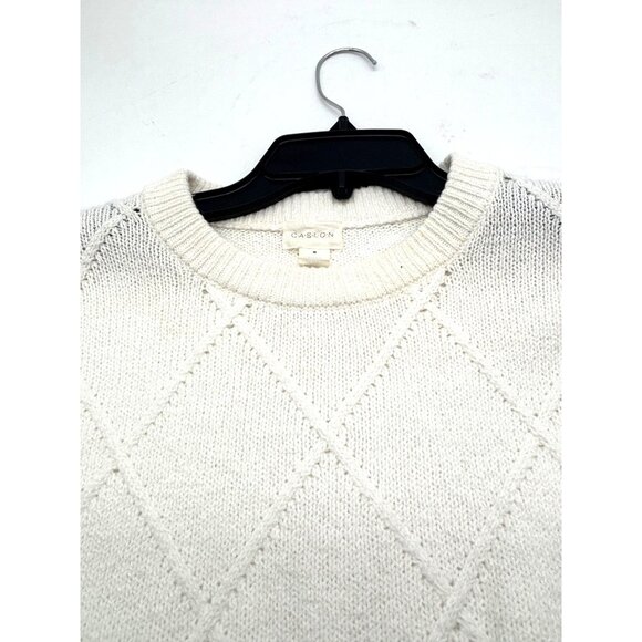 Caslon Diamond Cable Knit Sweater In Ivory Cloud, Sz. M - Picture 9 of 9